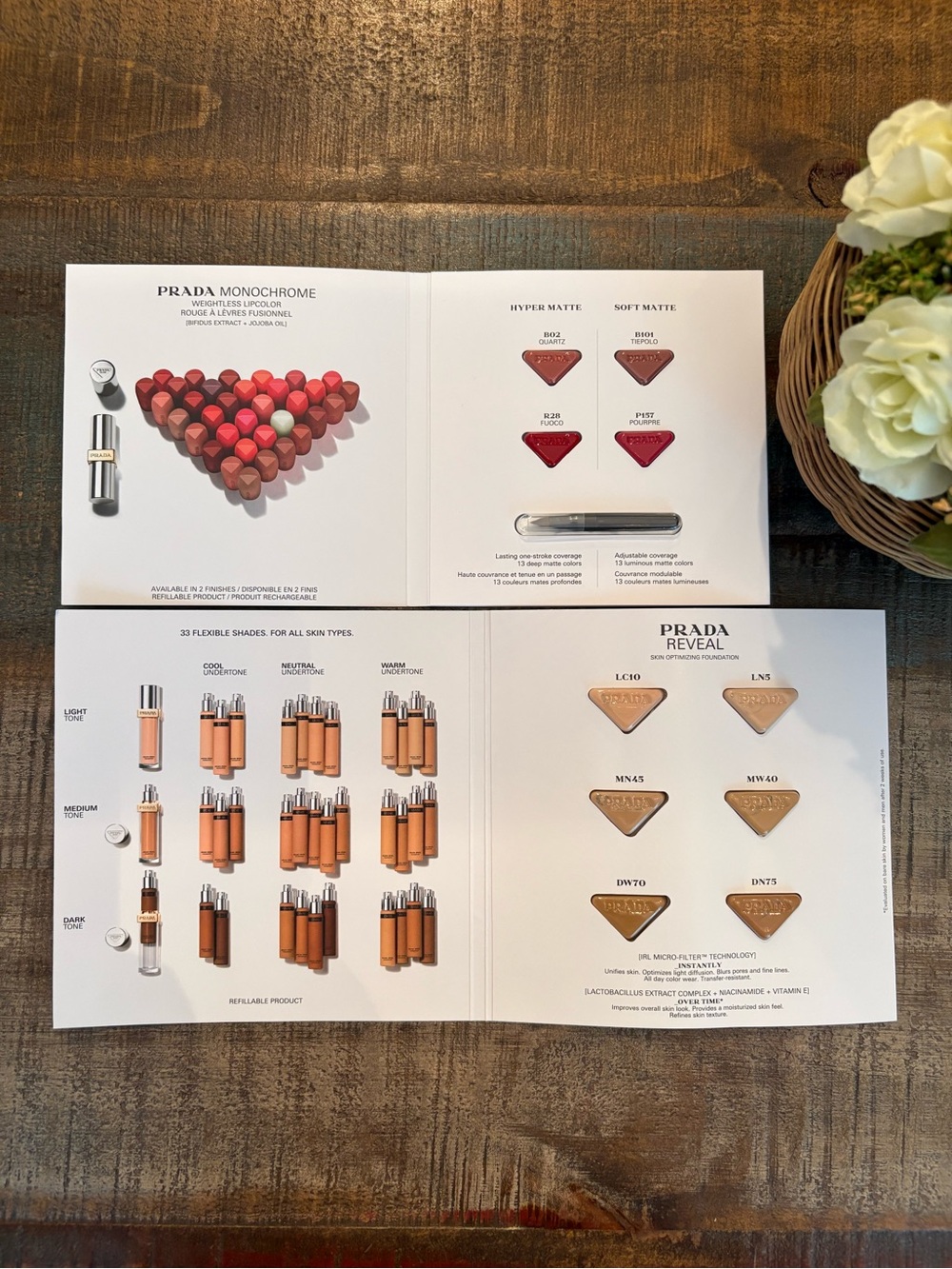NEW Prada MONOCHROME Weightless LIP COLOR + REVEAL FOUNDATION Sampler Cards! - Picture 2 of 5